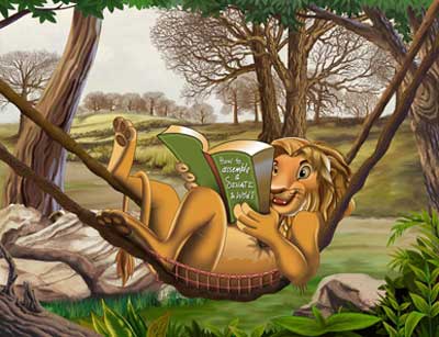 Resultado de imagem para lion reading